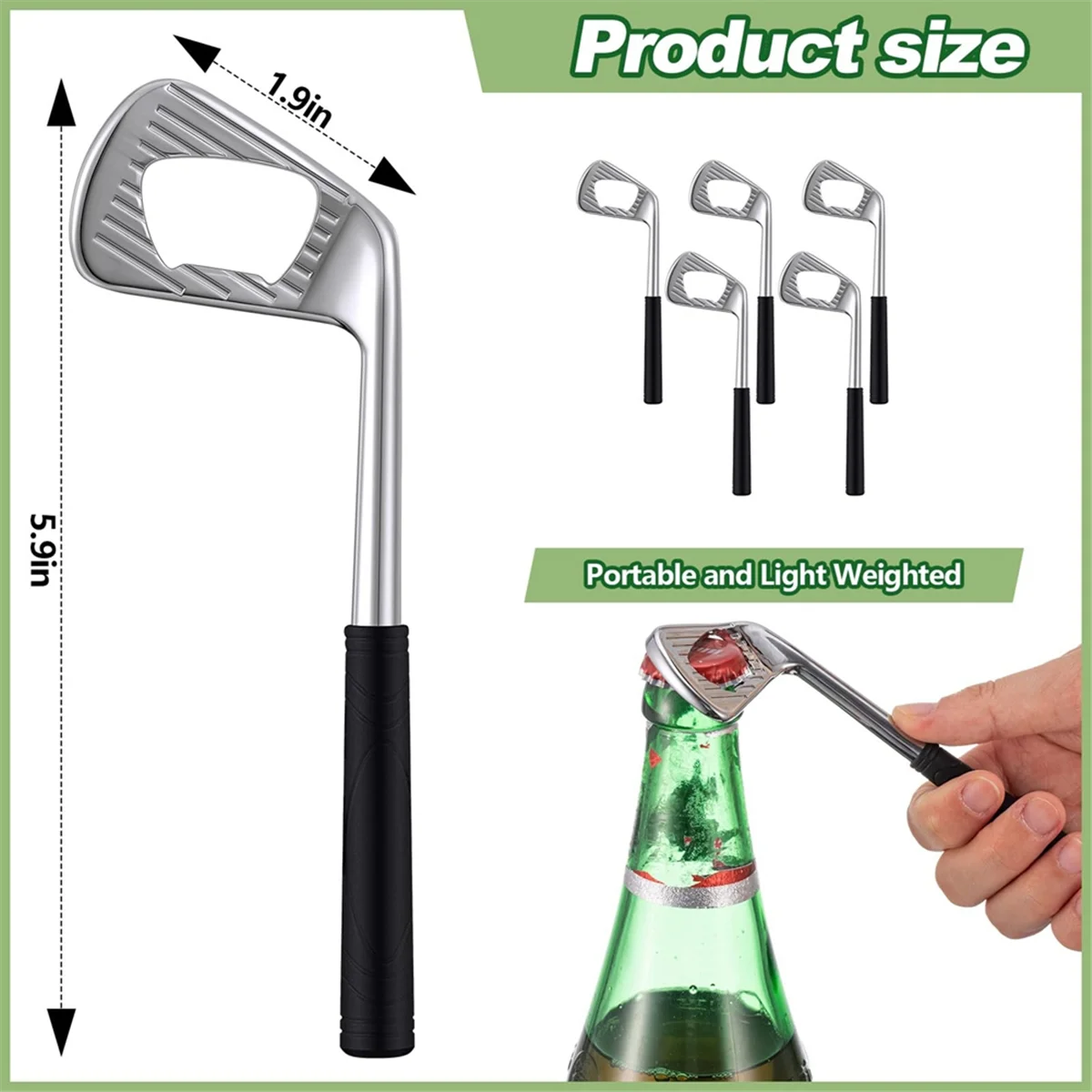 5 Pcs Golf Club Bottle Opener Novelty Beer Gift Golf Decoration Beer Opener for Golfer Golf Lover Beer Enthusiast