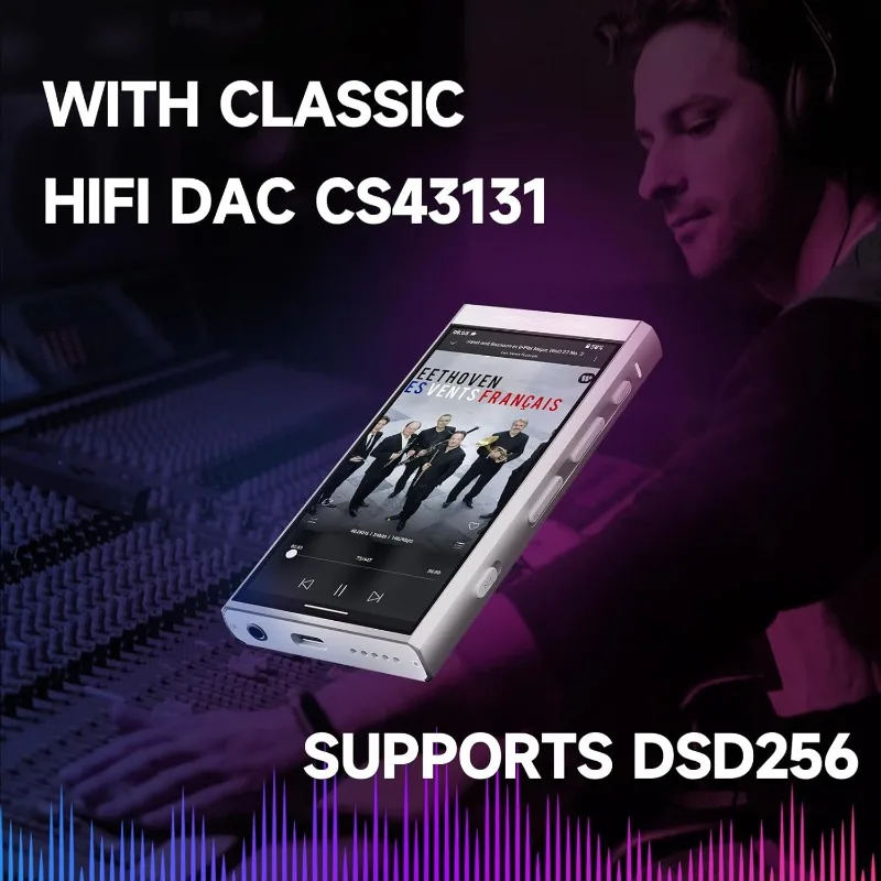 Lettore musicale digitale M300 con altoparlante Android 13 OS SD665 Soc Bluetooth WiFi e risoluzione FM 1280x640 Supporto display IPS