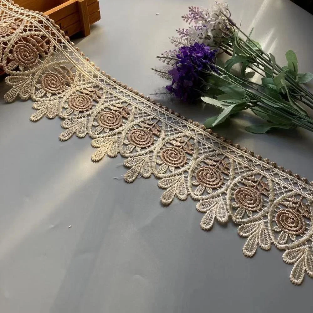 2 Yards Brown Flower Lace Trims for Dress Costume Trimmings Applique Home Textiles Ribbon Crafts Sewing Fabric 10 cm 2.5 CM