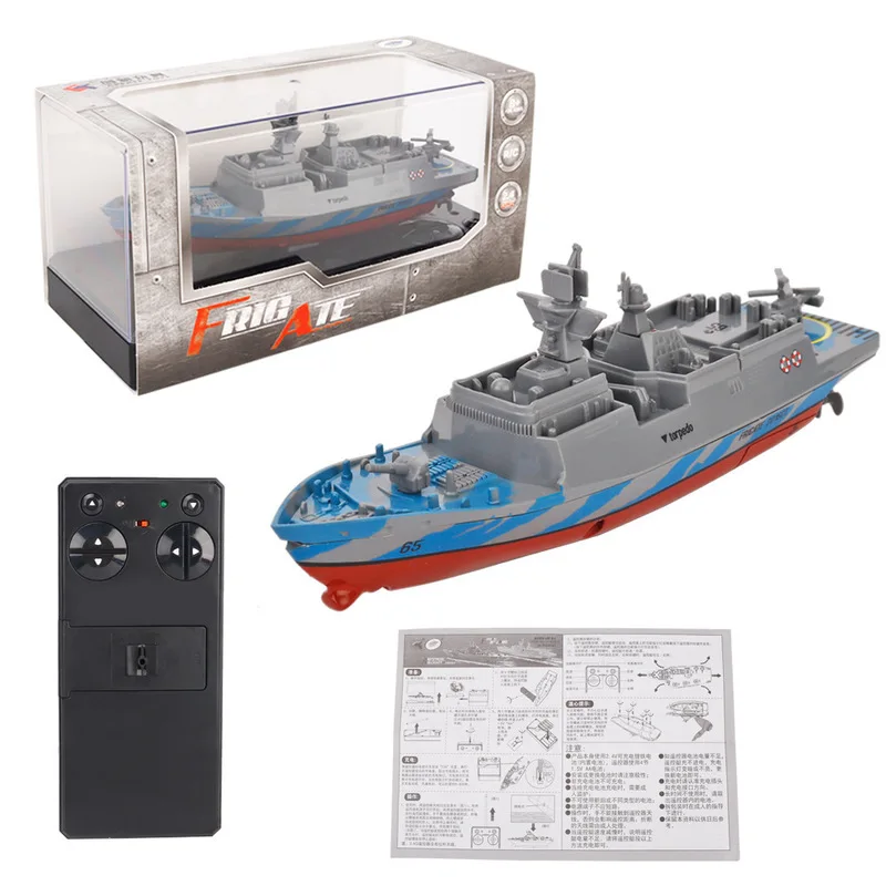 

Mini RC Boat Aircraft Carrier Military Model 2.4G Wireless Remote Control Warship Toy for Boys Kids Educational Gift