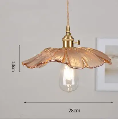 Nordic Vintage Glass Pendant Light Creative Retro LED Hanging Lamp E27 Bistro Bar Cafe Guesthouse