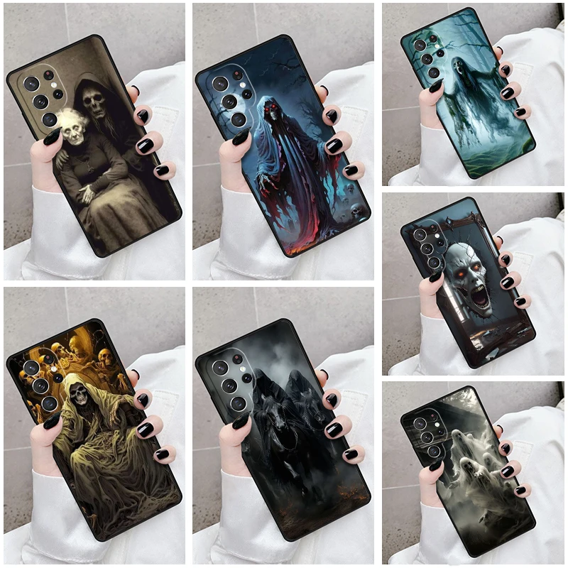 Phone Case For Samsung Galaxy S24 S23 S21fe S22 Ultra Plus Note 10 20 S8 S9 S10 Cover Halloween Scary Monster