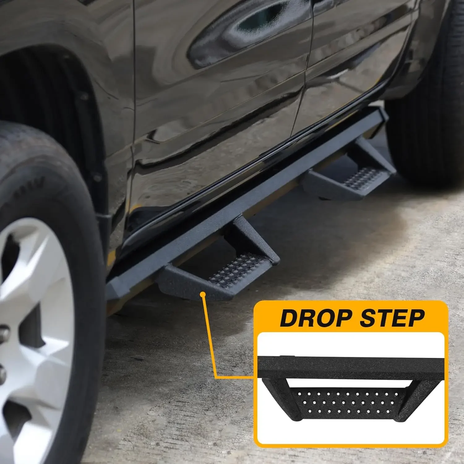

[New Arrival!]Drop Down Running Boards Compatible with 09-18 Ram 1500/10-24 Ram 2500 3500 Crew Cab(Include 19-24 Classic), Dual-