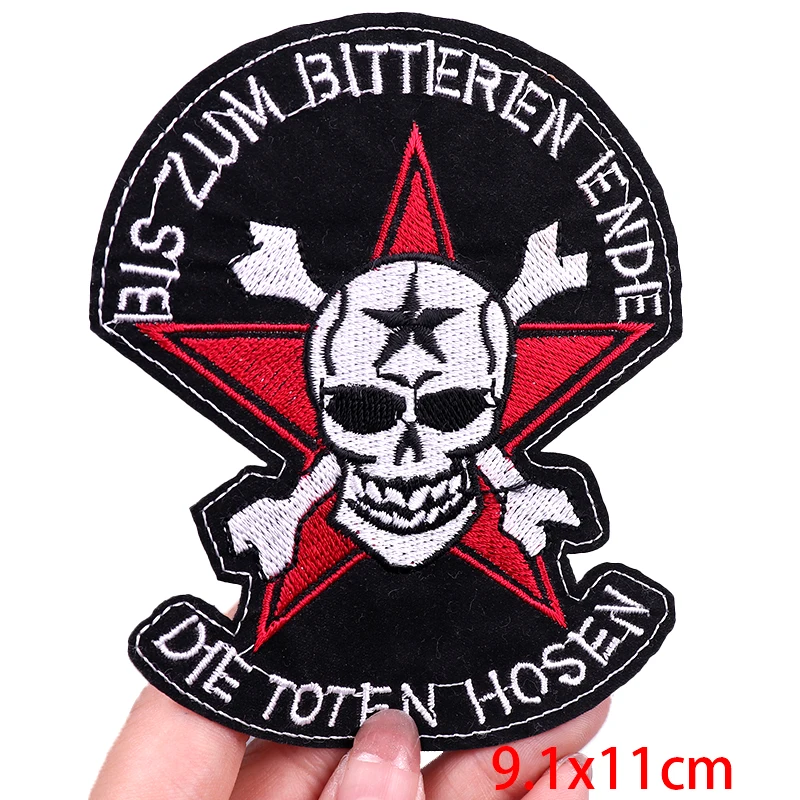 Horror Skull Iron On Patches For Clothing Embroidered Patches On Clothes Jacket Punk Patch Embroidery Patch DIY Sewing Stickers