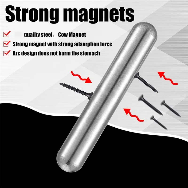

ABKY-Cow Magnet Cylinder 0.50" Diameter, 3" Length 3 Pcs Alnico Magnet Stud Finder, Silver