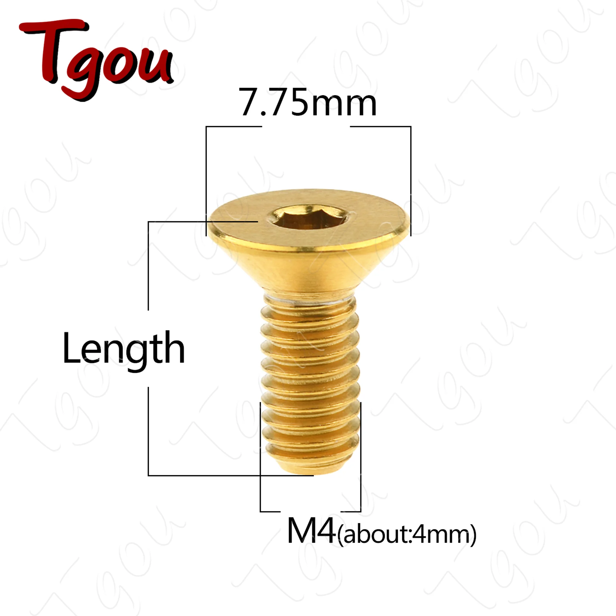Tgou Titanium Screws Countersunk Hex Socket Head Screws (M4 x 8-20mm) for Bicycles​