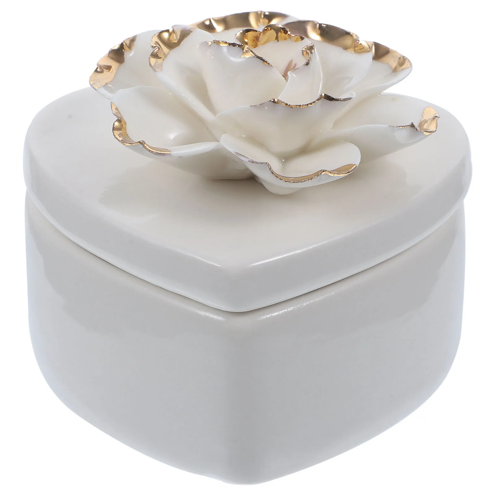 

Heart Shape Flower Ceramic Jewelry Box Decorative Jewelry Holder Small Organizer Necklace Ring Storage Case Earring Box