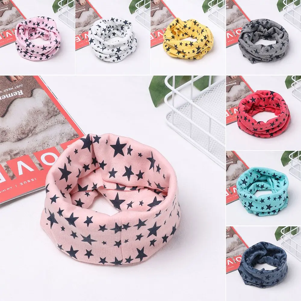 Outdoor Windproof Face Bandana Mask Neck Warmer Collar Scarves Children Cotton Scarf Stars Printed Snood