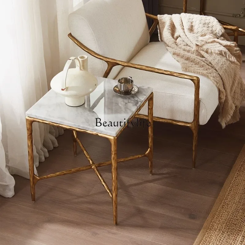 

01 Wabi Sansan wrought iron natural marble Karabai square edge few medieval retro simple corner few