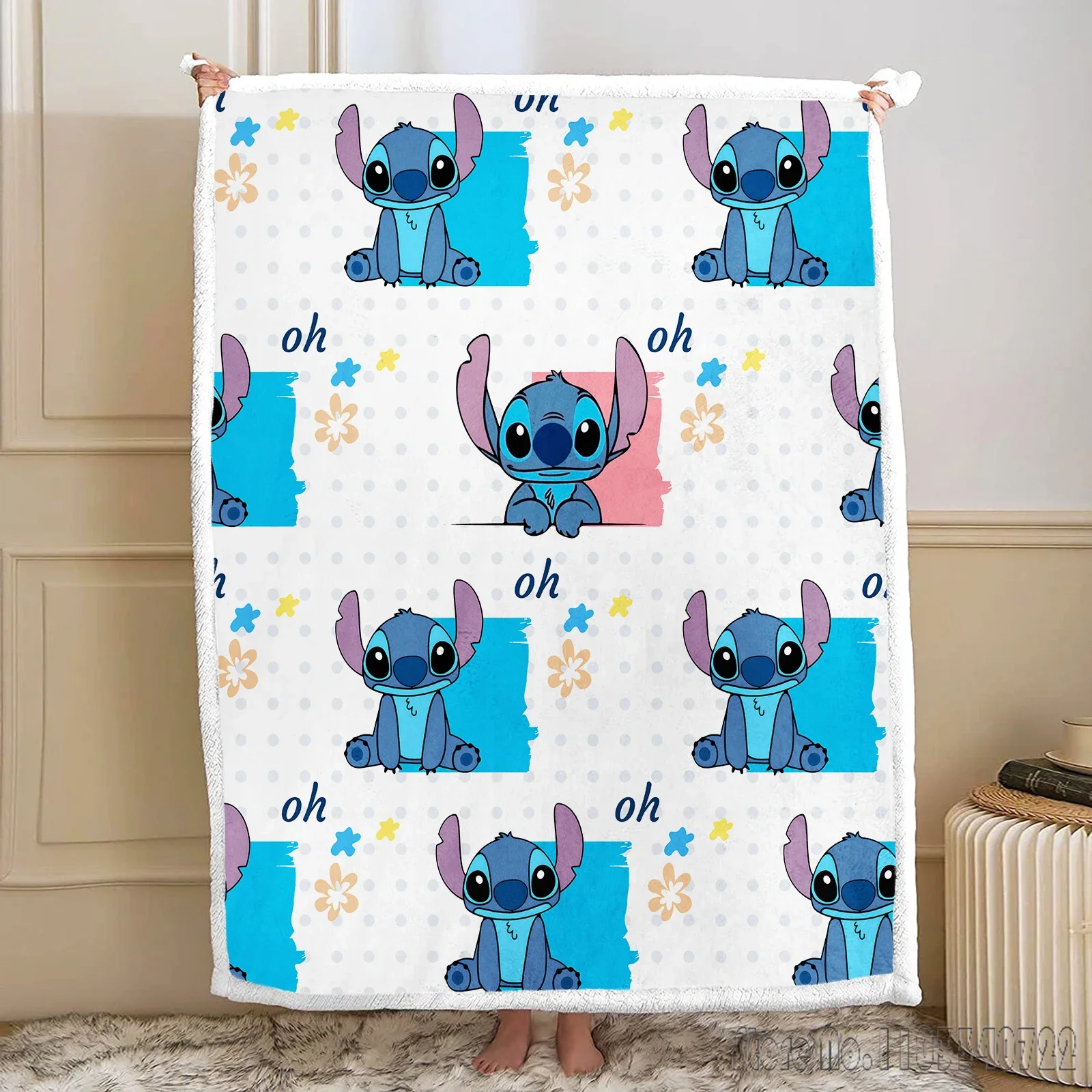 Stitch cobertores fofos dos desenhos animados macios para a pele crianças vários tamanhos bonitos impressos, lanches de inverno de luxo