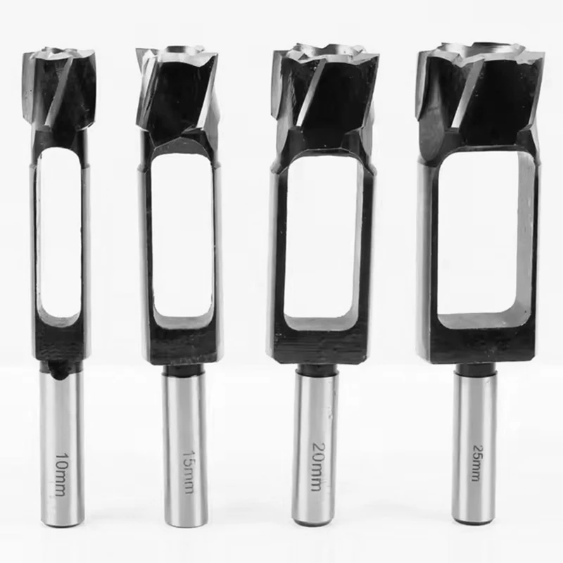 A23T Deep Plug Cutter Drill Bit Set 3Pcs 56mm Cutting Depth Carbon Steel Precision Woodworking Tool for Dowel