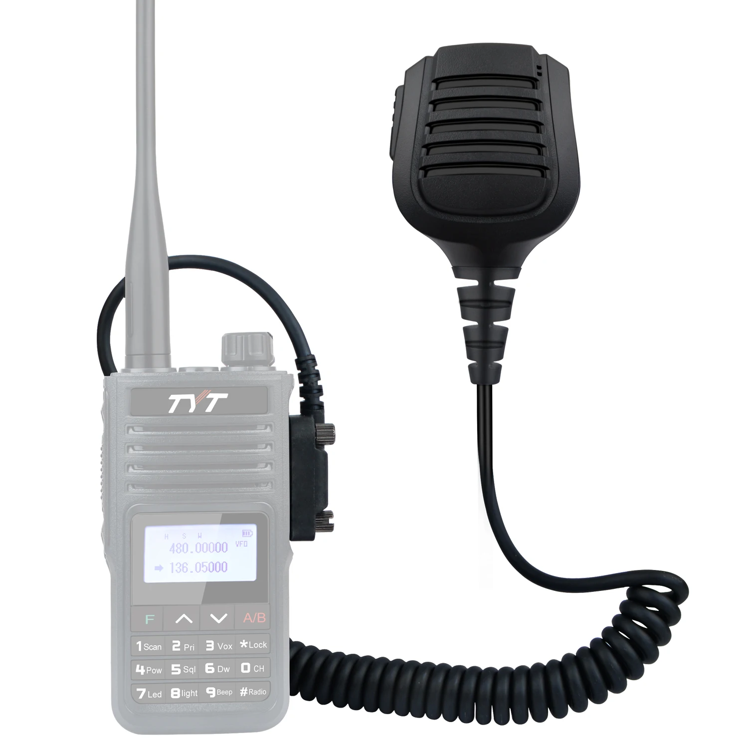 TYT TH-UV99 10 واط مقاوم للماء لاسلكي تخاطب ميكروفون المتكلم 2 واط 8Ω النخيل هيئة التصنيع العسكري مع 3.5 مللي متر سماعة جاك امتدت الربيع كابل