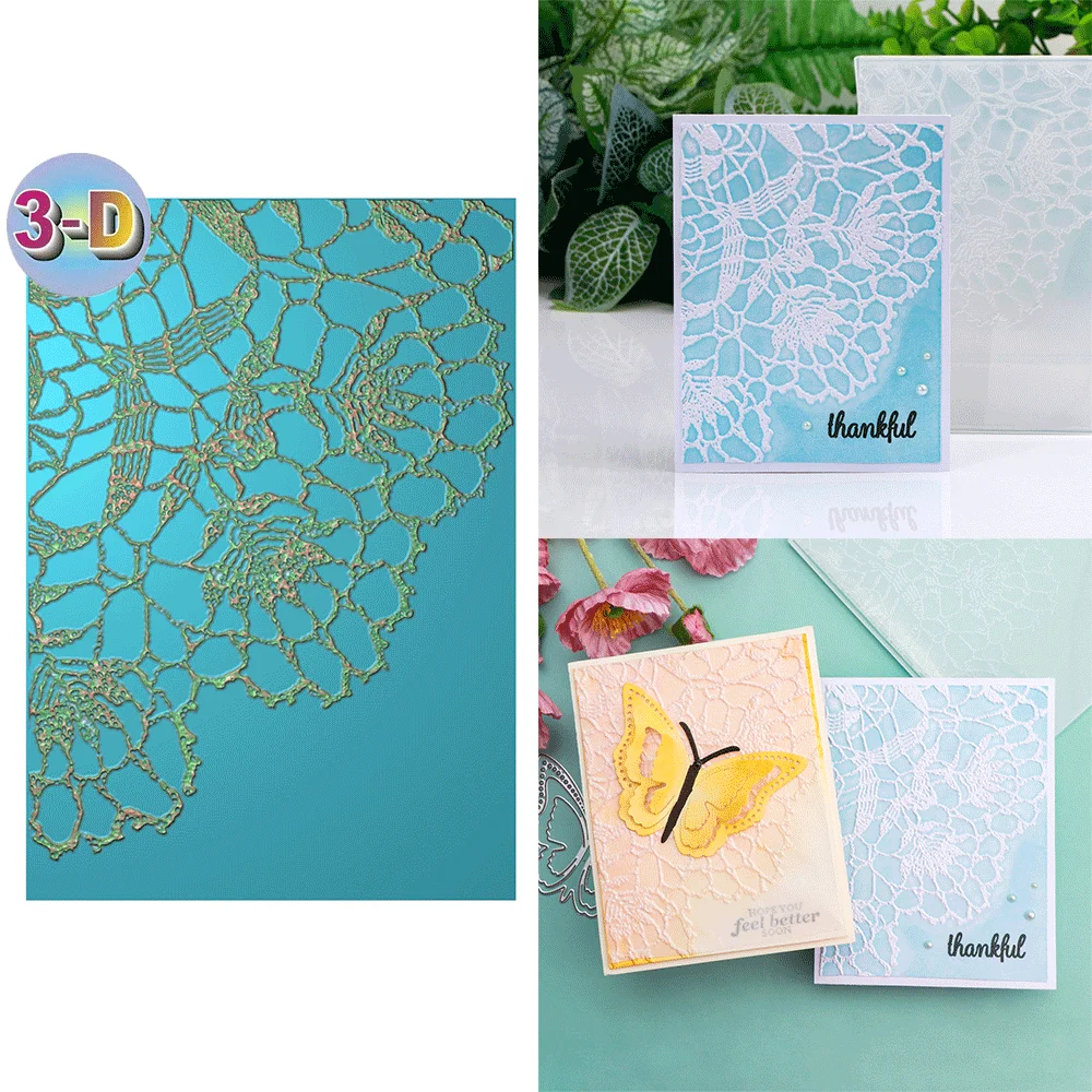 Doily 3D Embossing Folder and Matching Dies for Adding Textured Detail To Paper Crafting Wedding Card Making Supplies