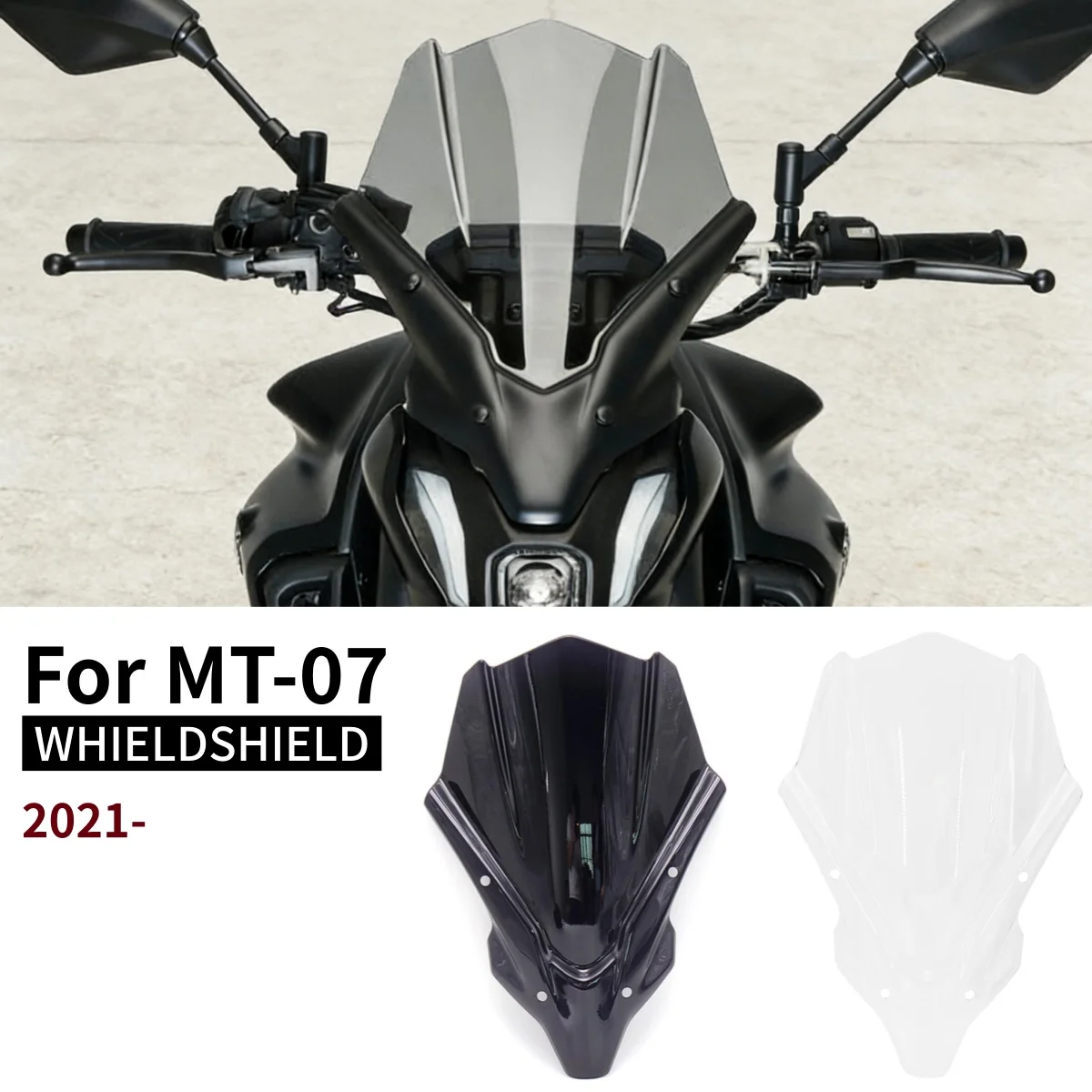 

For Yamaha MT-07 2021- MT07 MT 07 mt07 2021 Motorcycle Windshield Height WindScreen Fairing Visor Front Wind Deflector Cover