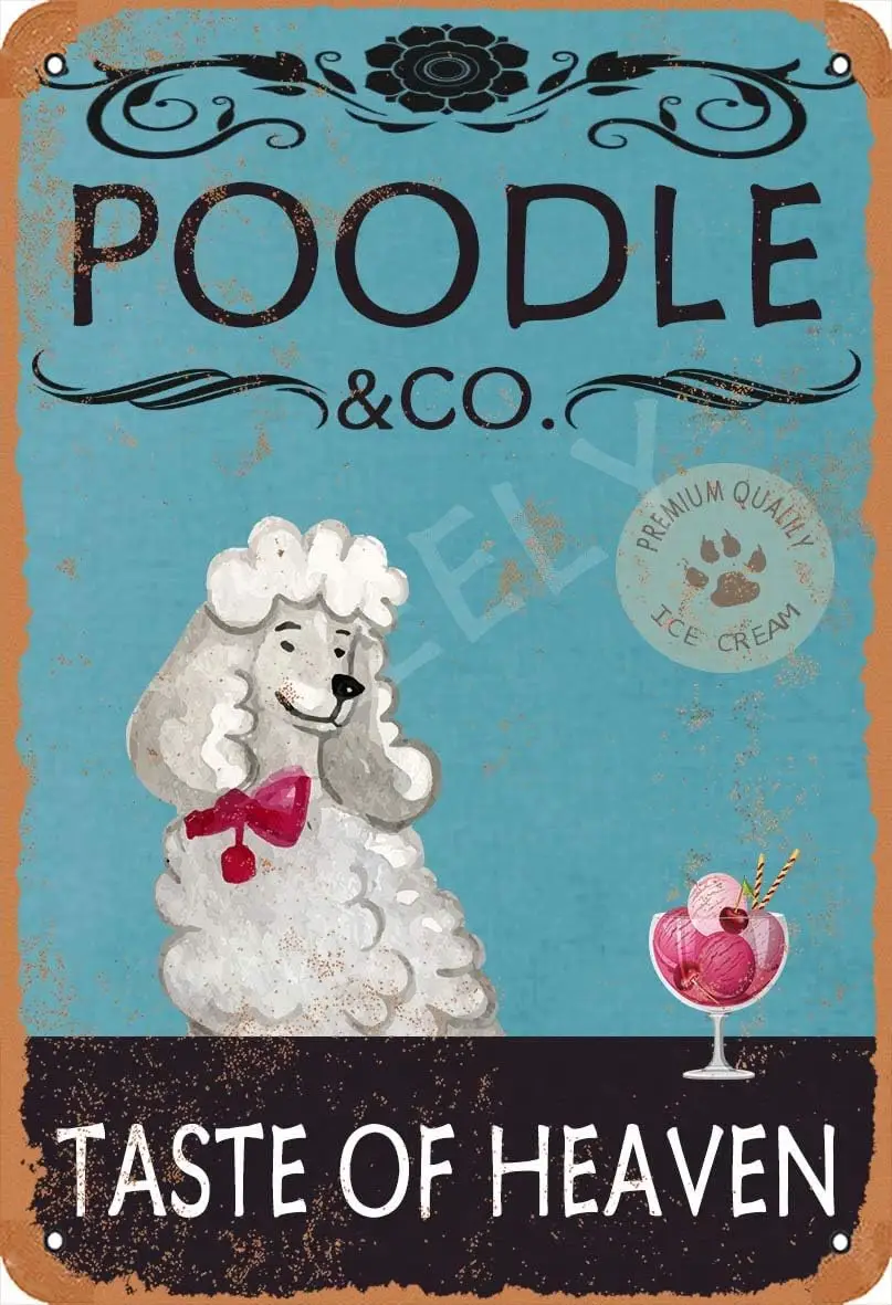 Jager Poodle Dog Ice Cream Company Retro Metal Decor Wall Plaque Vintage Tin Sign for House Cafe Club Home Or Bar