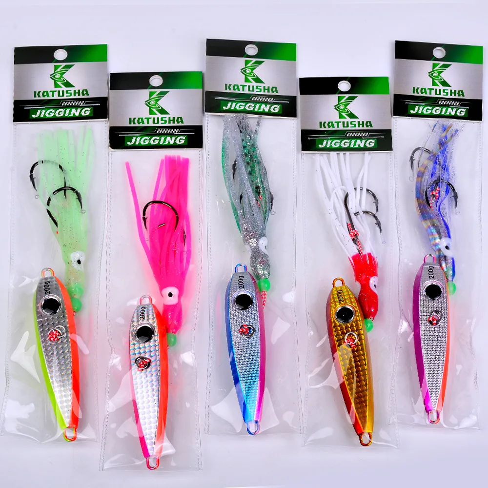 PRO BEROS 60-200g Meeresfischerei-Köder Jigging Metall Slow Pitch Leuchtender Fisch-Tintenfisch-Köder zum Angeln auf Marlin, Schnapper, Grouper – Detail 11