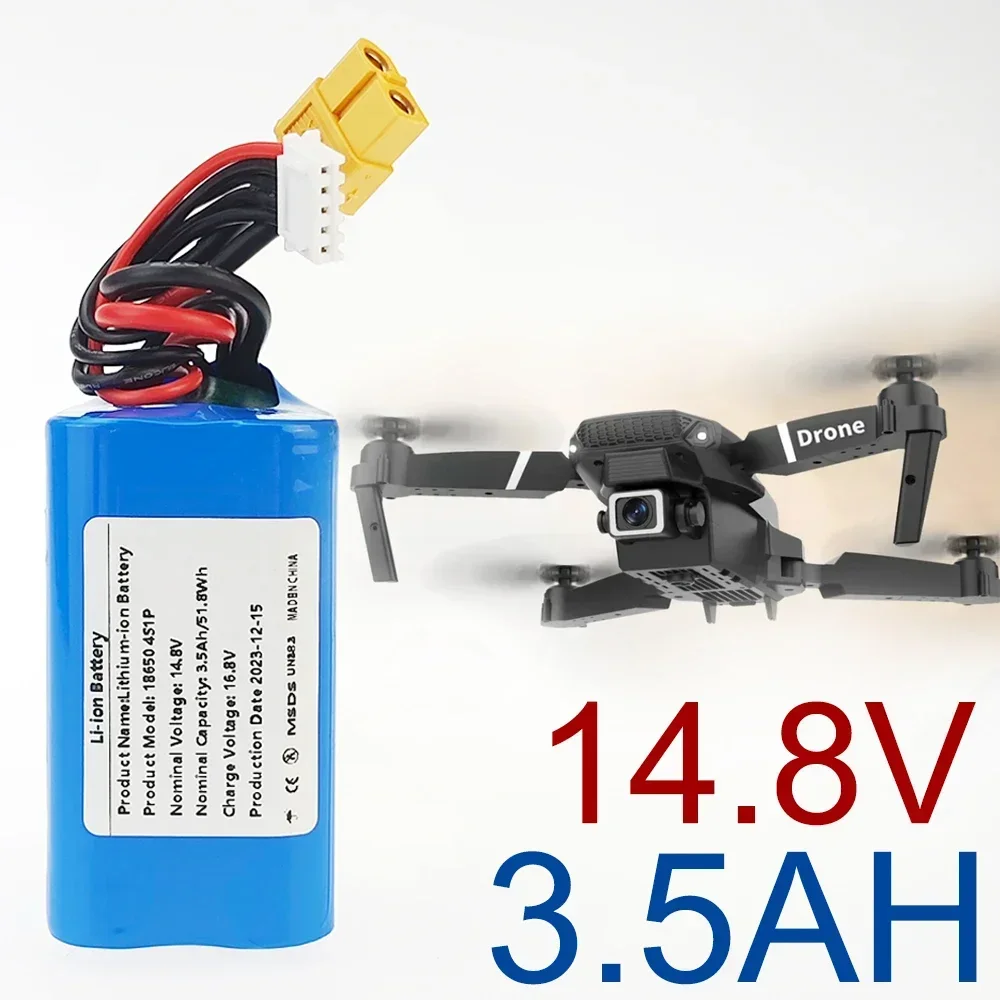 For 4S1P battery pack  Various RC Airplane Quadrotor Etc XH2.54-5P XT60 14.8V Battery 3500mAh UAV 16.8V