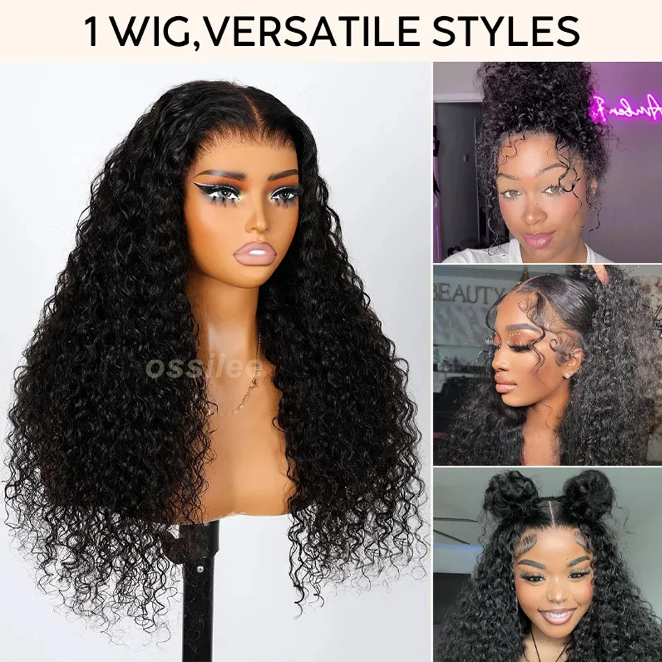 360 Lace Front Wig Human Hair Deep Wave Invisi Strap Snug Fit 360 Transparent HD Lace Frontal Wigs Pre Cut Lace Wig Ossilee image 2