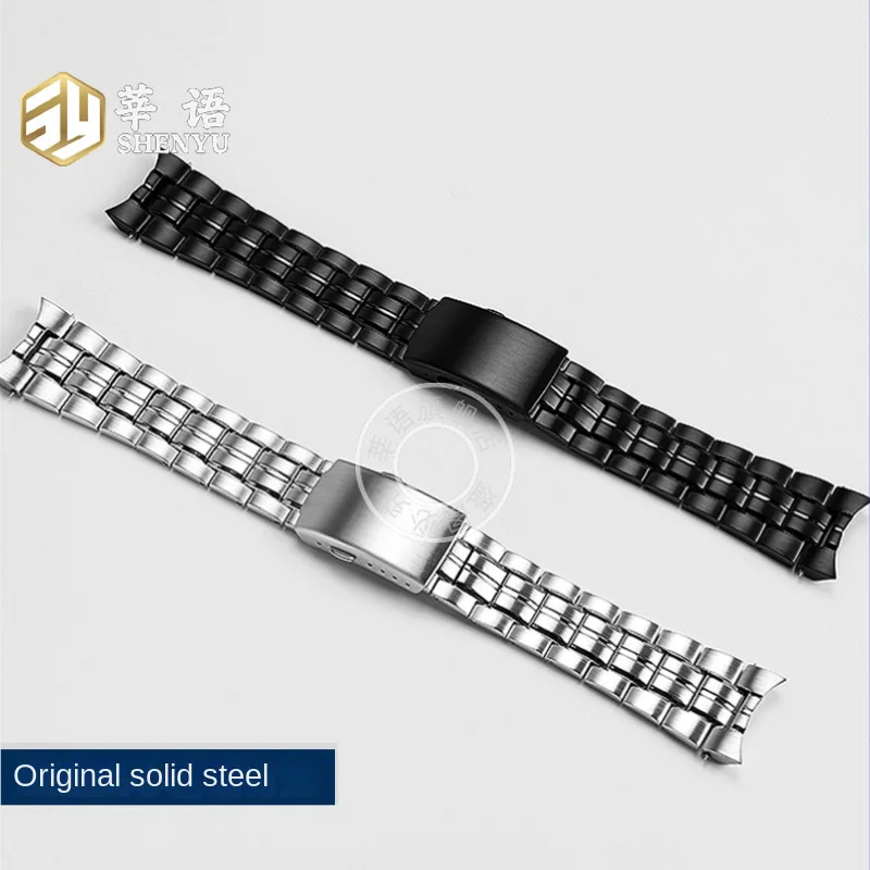 Ремешок для часов Shenyu из нержавеющей стали для Casio 5274 EFB-540SBD/SBC, изогнутый ремешок, стальной ремешок, аксессуары для часов