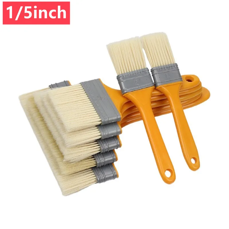 

5 шт. кисти с пластиковой ручкой 1/2/3/4/5 дюймов для стен и мебели, набор инструментов для рисования, кисти для рисования, кисти для рисования