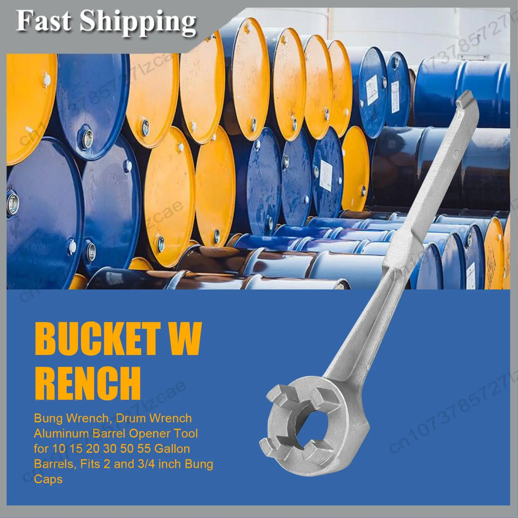 

-A99Z Bung Wrench, Drum Wrench Aluminum Barrel Opener Tool For 10 15 20 30 50 55 Gallon Barrels, Fits 2 And 3/4 Inch Bung Caps