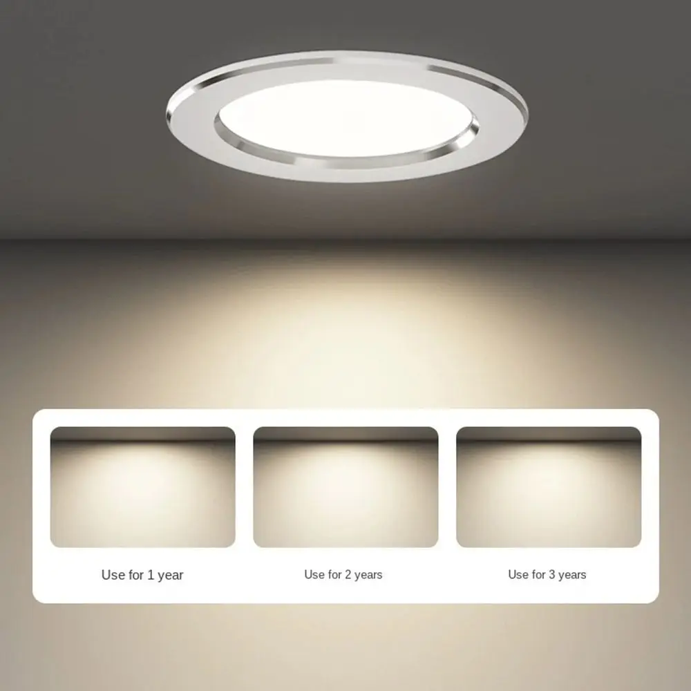 Durable Recessed LED Downlight Spot Light Tricolor Dimmable Down Lights Anti Glare Energy Saving Ceiling Spot Lights Indoor