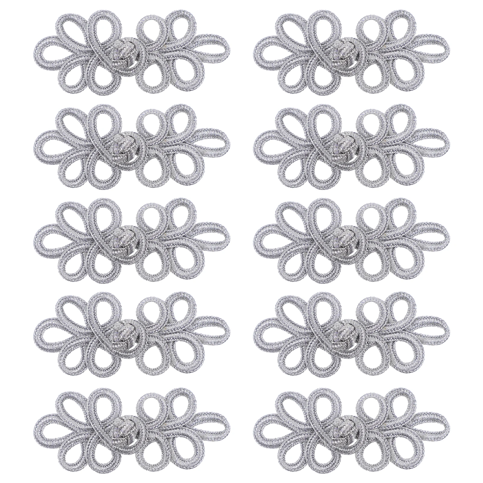 

10pcs Cheongsam Decorative Buttons 4mm Silver Single Layer Chinese Knots Closure Clothing Accessories Sewing Fastener