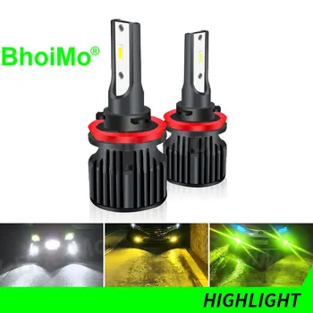 BhoiMo 2pcs 9005 9006 H8 H11 Led Fog Light Lamp Bulbs H1 H3 H4 9003 HB2 H7 H27 880 881 HB3 HB4 H16 Lemon Green Yellow Car Auto Fog Light Bulbs