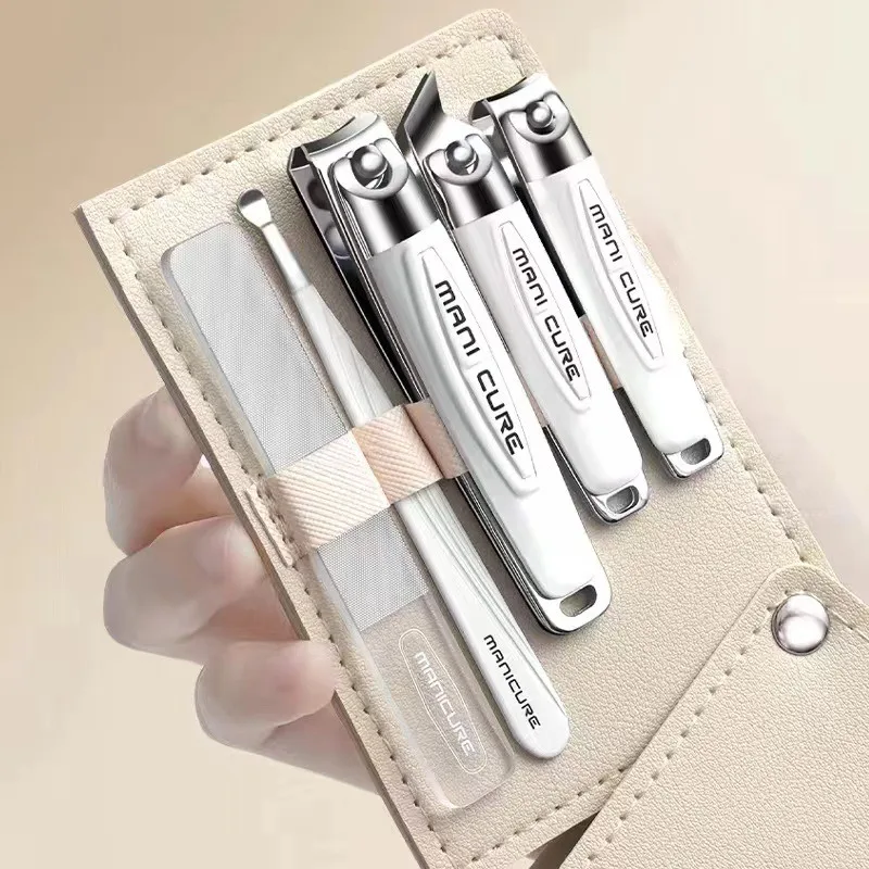 Zestaw do manicure, zestaw obcinaczy do paznokci, zestaw do paznokci dla kobiet i mężczyzn, profesjonalny zestaw narzędzi do manicure ze stali nierdzewnej z etui podróżnym