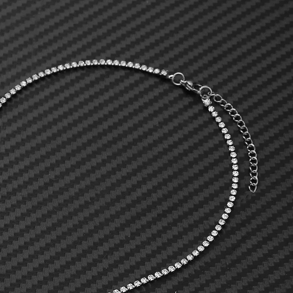 2mm Tennis Chain Choker Necklace Female Silver Color Stainless Steel Iced Out Neck Chain for Women Fashion Party Jewelry Gift