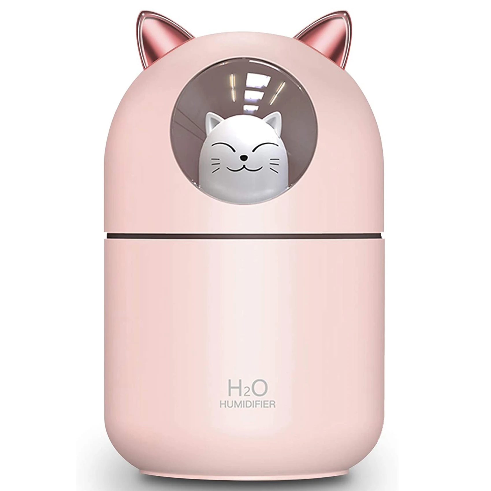 

Cute Cat Cool Mist Humidifier for Home,Cat Night Light Essential Pure Air for Baby Room,Easy Clean Quiet Operation Pink