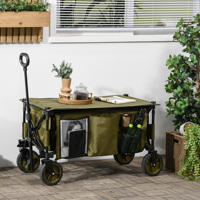 Outsunny garden folding trolley with telescopic handle 5 bags 108x55x93 cm