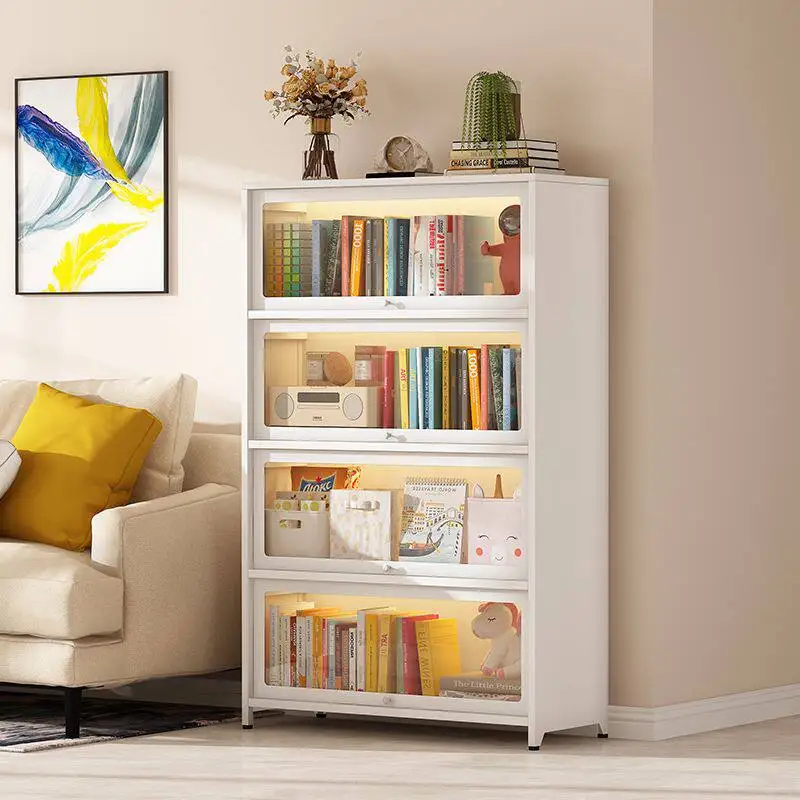 Household steel bookcase, multi-layer floor-to-ceiling children's bookshelf