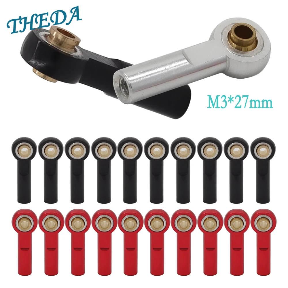 Metal M3*27MM Link Tie Rod End Ball Joint Ends for 1/10  Axial SCX10 II D90 D110 Tamiya CC01 RC Car Boat Car Airplane DIY Parts