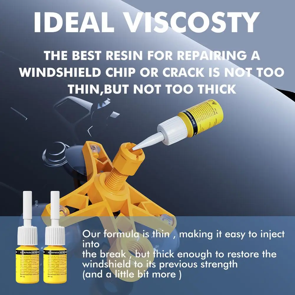 طقم تصليح الزجاج الأمامي للسيارة مع أداة حقن الراتنج لرقاقة الكراك زجاج السيارات استعادة لتقوم بها بنفسك مجموعة إصلاح صيانة نافذة السيارة