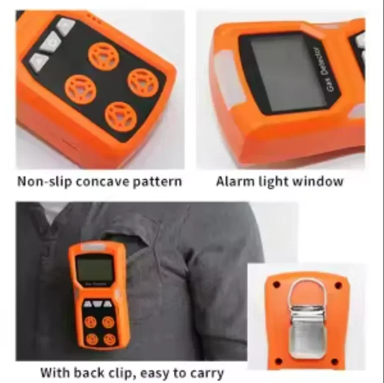 جهاز اختبار كاشف الغاز 4 في 1 عالي الدقة، محلل متعدد الوظائف CO O2 H2S EX، جهاز إنذار بصري مسموع، شبكة المواد العلوية #6