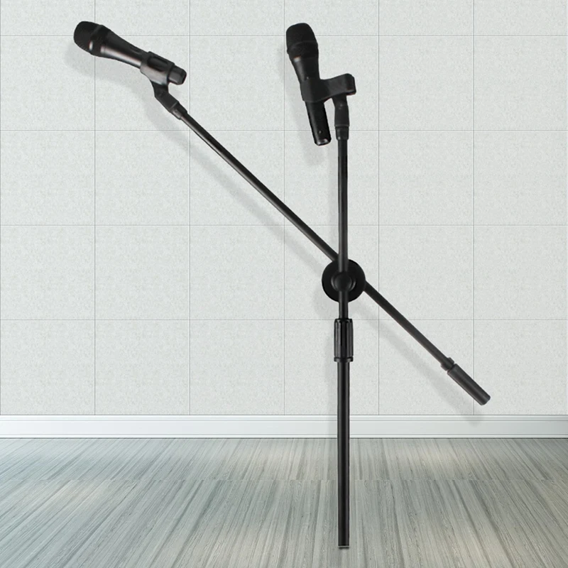 Retail Microphone Holder Professional Swing Boom Floor Stand Mic Stand Ajustable Stage Tripod Metal Swing Boom