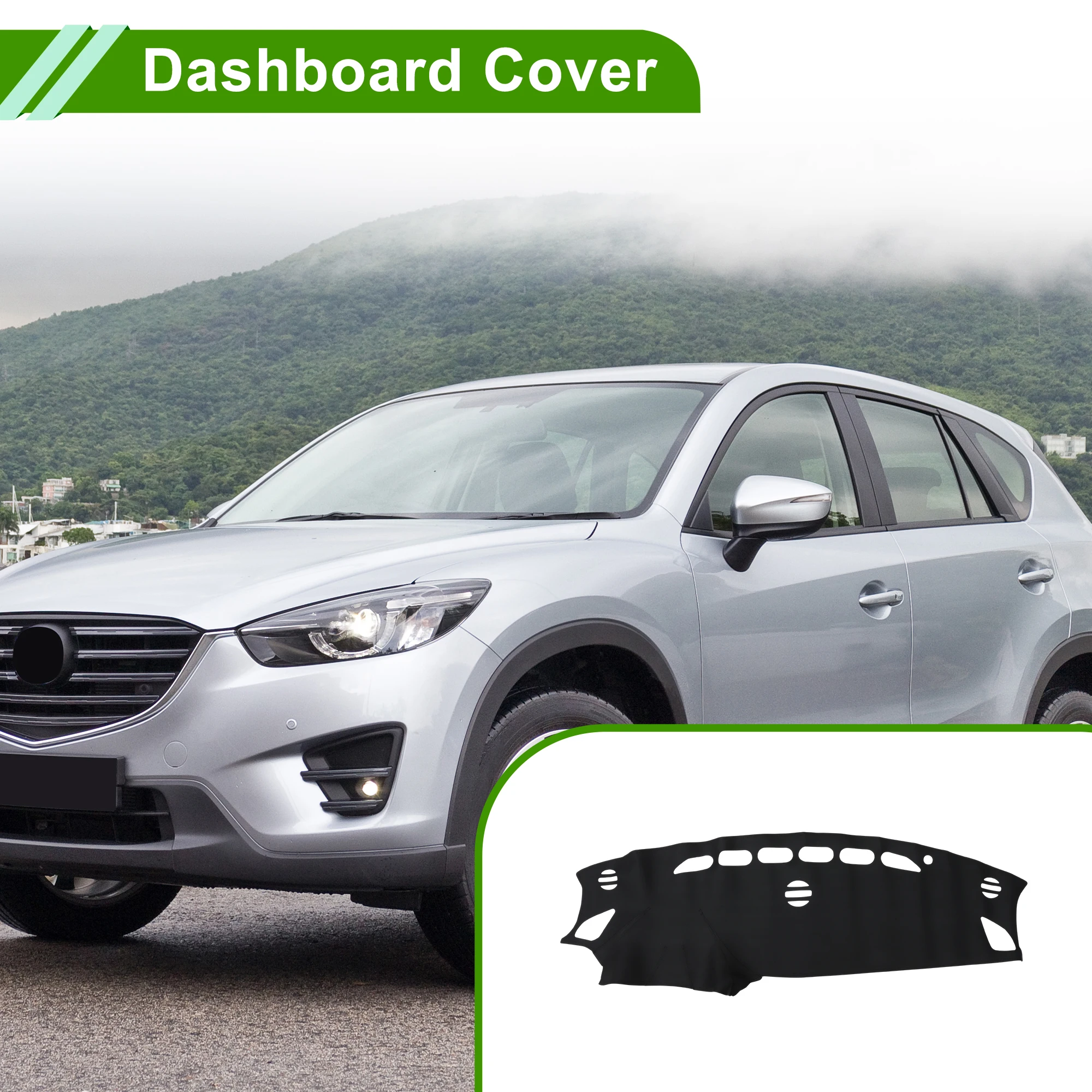 

Накладка на приборную панель UXCELL для Mazda CX-5 2013-2016 без HUD, из искусственной кожи, черная, 1 шт.