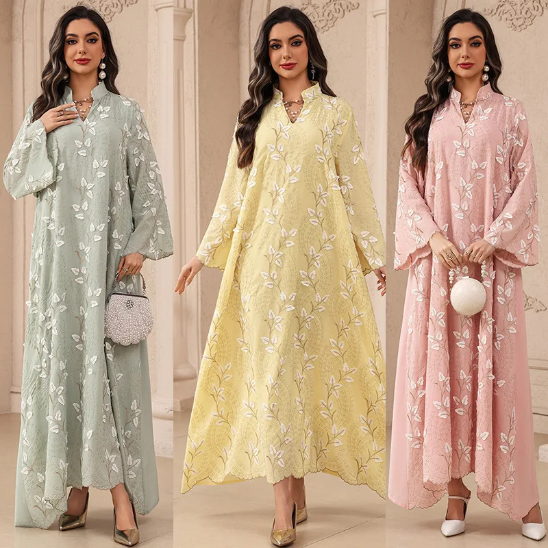 

Eid Abaya Women Party Dress Kaftan Jalabiya Embroidery Elegant Muslim Dubai Vestidos Largo Ramadan Caftan Long Robe Abayas 2026