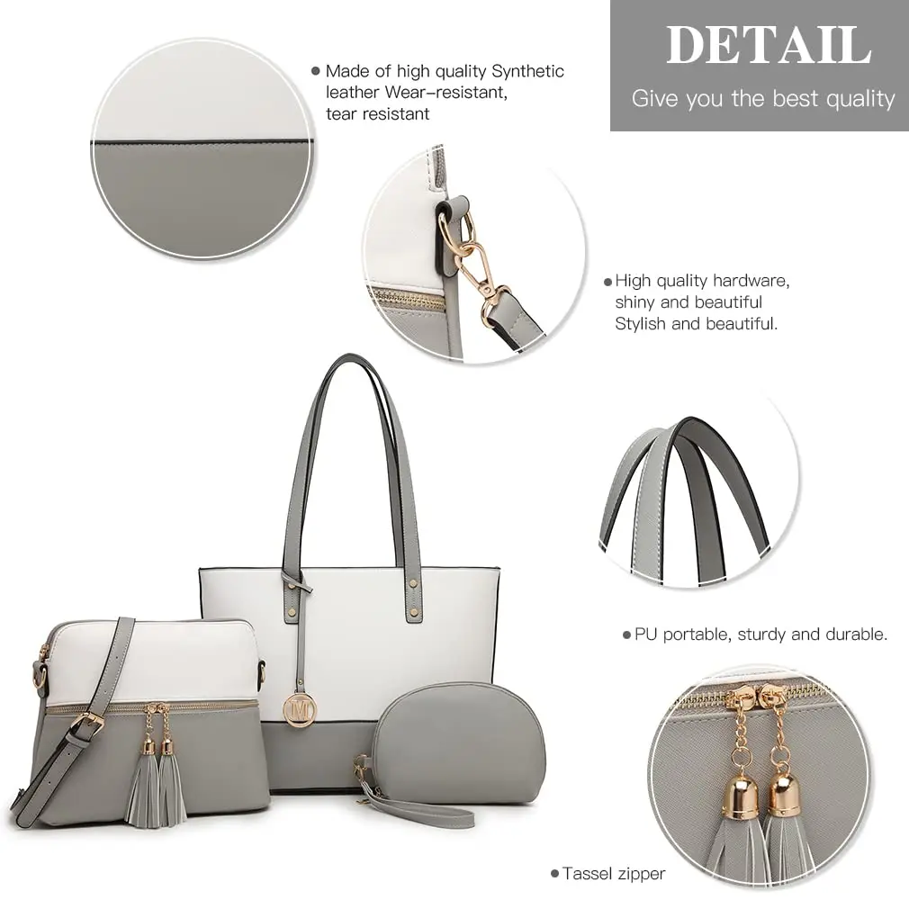 مجموعة حقيبة يد كبيرة من ملكة جمال لولو ، حقيبة حمل بألوان متباينة ، حقيبة ، 3 من حقيبة #2