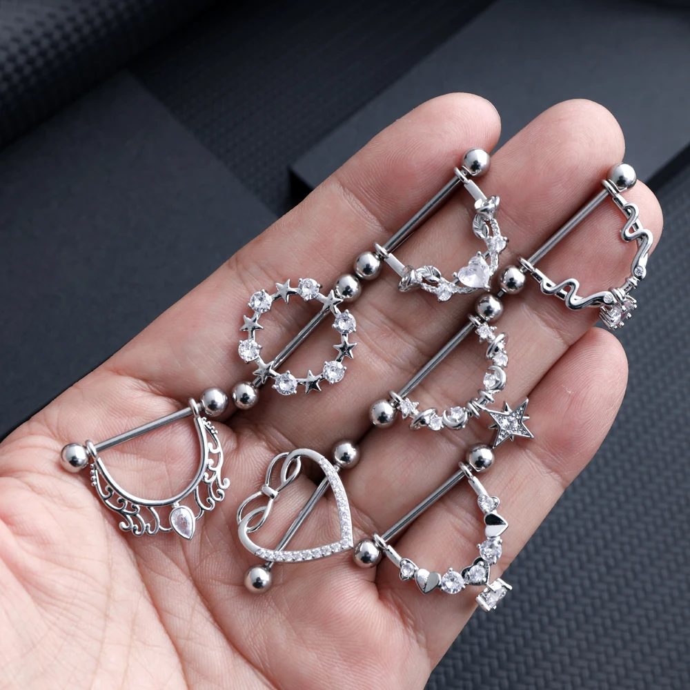 2pcs Mixed-style Lettering Flo - Body Jewelry Nipple Rings recension och pris