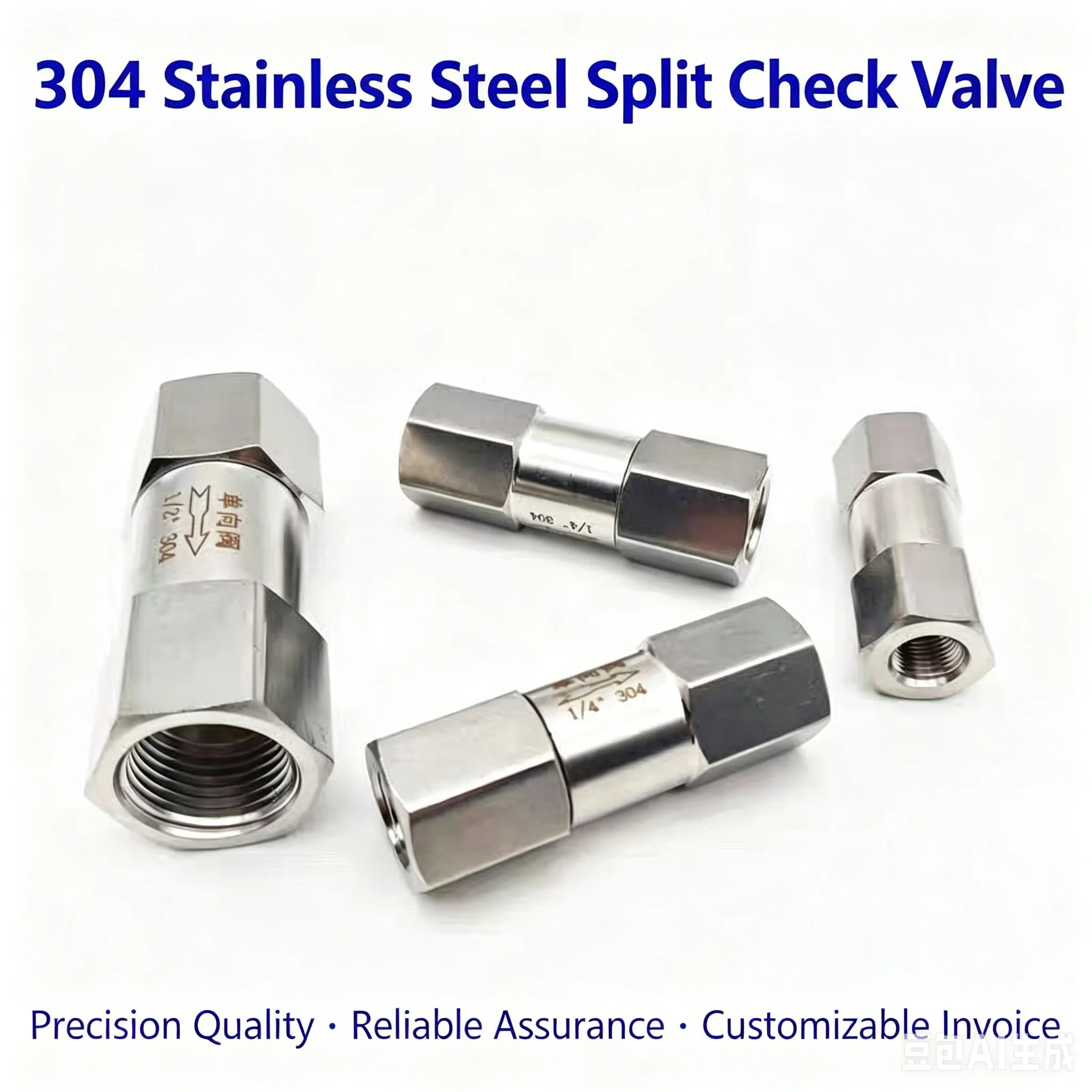 304 stainless steel one way valve, split type internal thread check valve, high temperature boiler liquid gas check valve