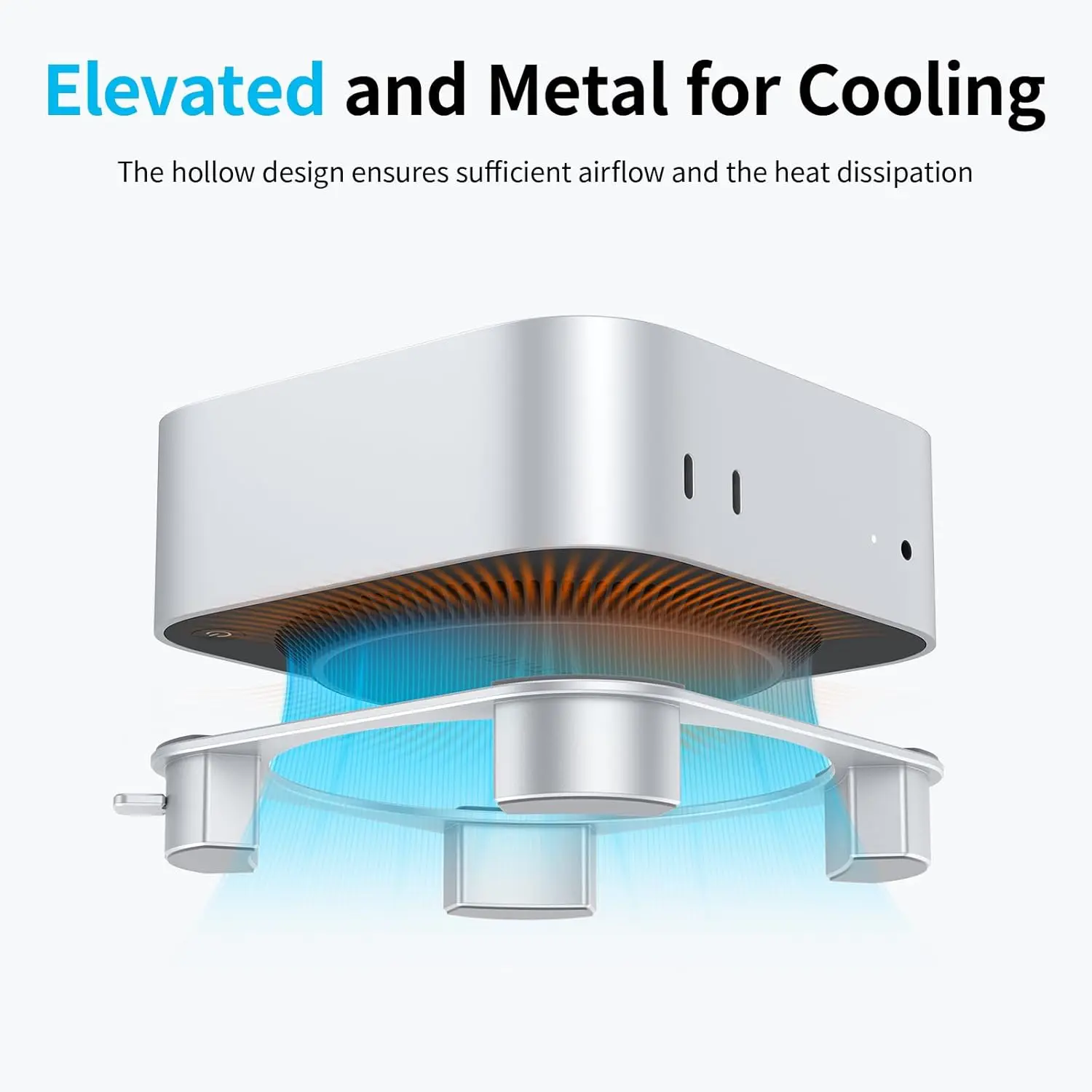 อลูมิเนียมเดสก์ท็อปสําหรับMac Mini M4/M4 Pro 2024 การกระจายความร้อนพร้อมปุ่มDock Coolingผู้ถืออุปกรณ์เสริม