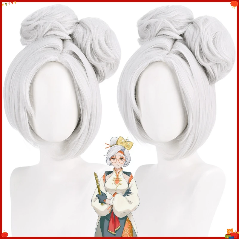Synthetic Cosplay Wig for Convention Use Pul-ya Inspired Big Bun Anime Costume Hairpiece Fashionable Party Styling