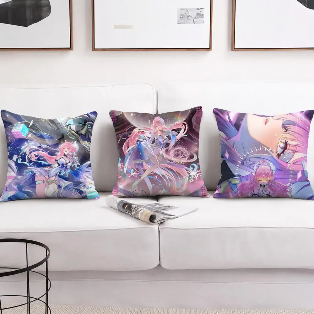 Aemeath Wuthering Waves Cushion Cover Short Plush Soft Double-Sided Printing Pillow Case Cozy Sofa Bedroom Home Decor Gift