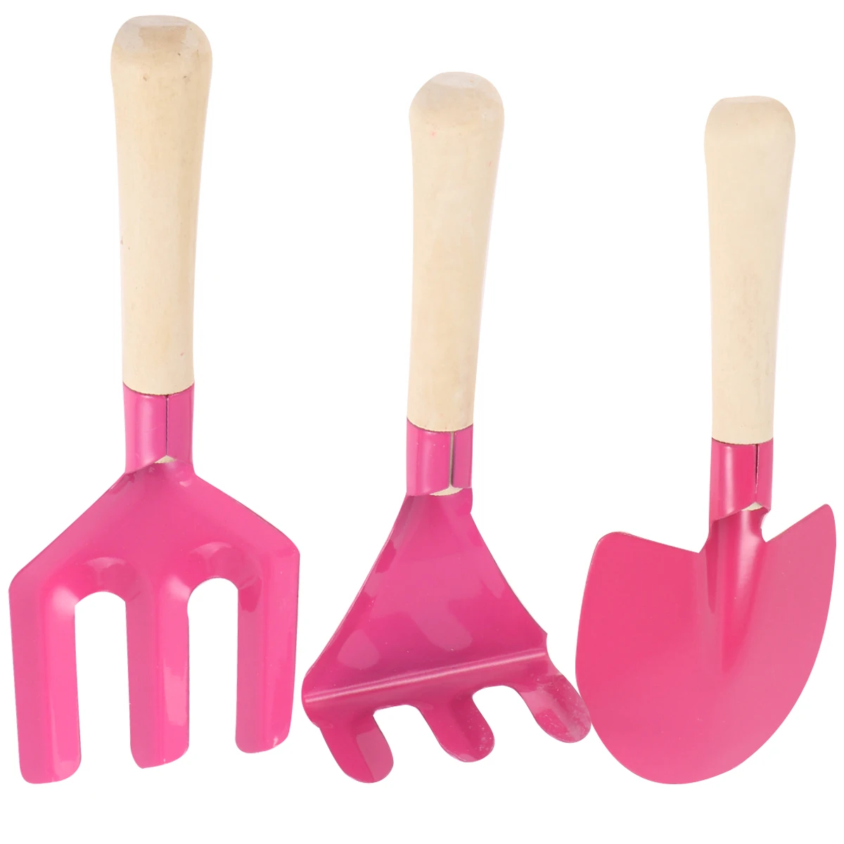 

3 Pcs Children's Beach Rake Set Planting Tools for Kids Mini Kit Suite Practical Gardening Potted Wooden Bonsai