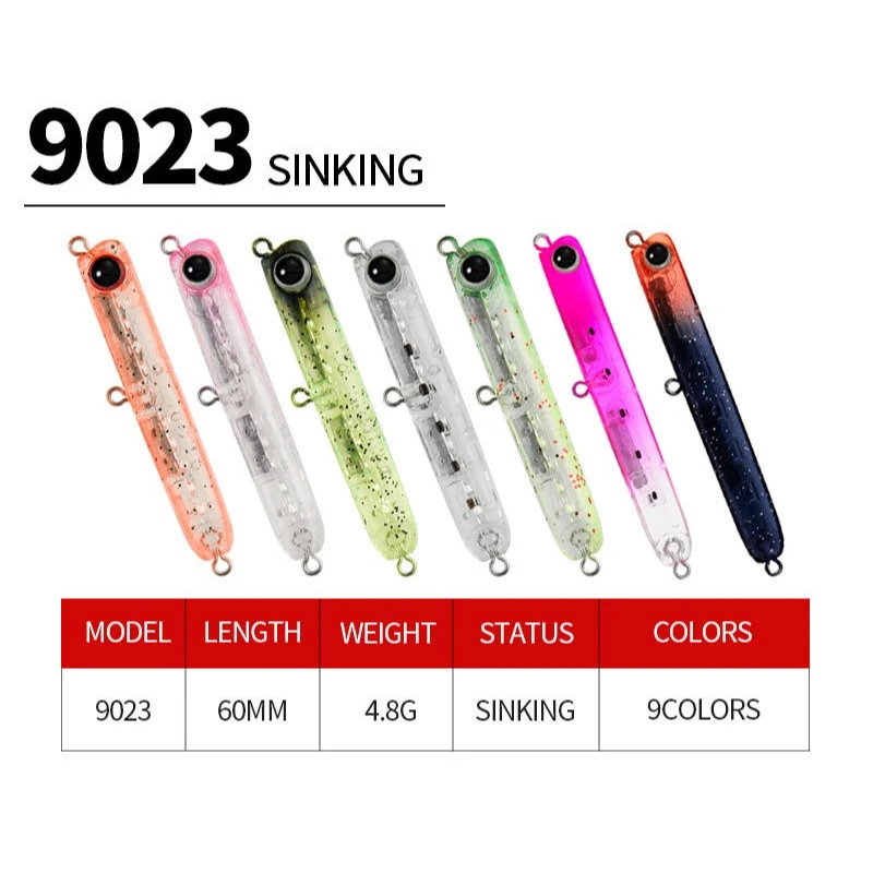 Billings Wobbler Sinking Pencil Bait 60cm 4.8g Micro Sinking Trolling Pencil for Black Bass Jigging Bait Practical Fishing Gear