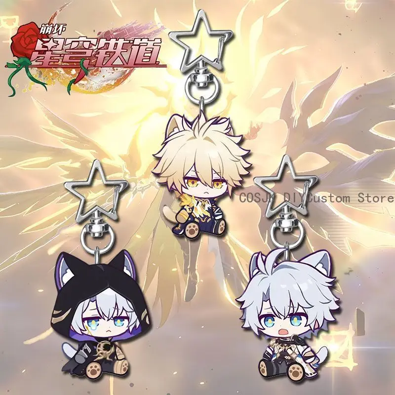 

Phainon Honkai：Star Rail Anime Q-version Star KeyChain Key Chain Bag Pendant Kawaii Acrylic Mini Keyring Birthday Gifts