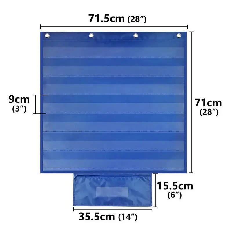 Sentence Strip Pocket Chart 7 Pocket Standard Pocket Chart For Classroom Centers Blue Hanging Pocket Chart For Classroom