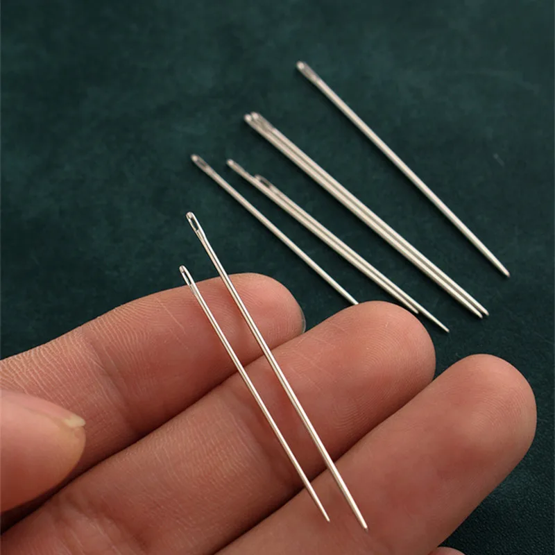 Leather Sewing Needles for Hand Stitching, Round-pointed Needle, Large Eye Blunt, DIY, Harness, 6Pcs